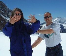 Frank + Christiane - Ironshirt & Innersmile auf dem Jungfraujoch 08/2000